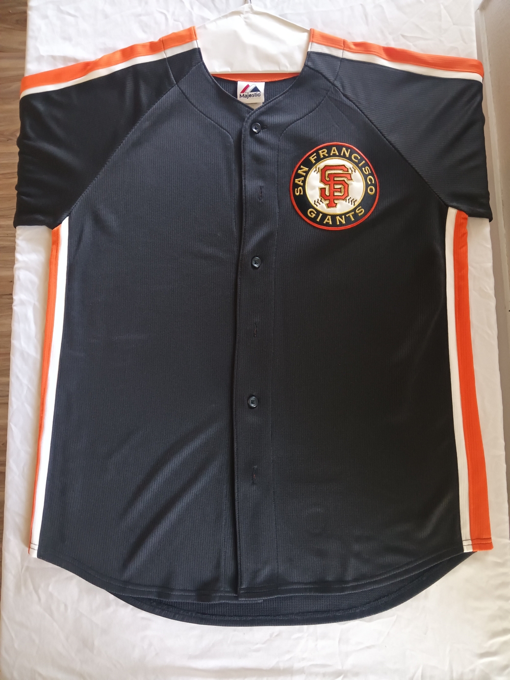 Majestic San Francisco Giants Black and Orange Button-Up Jersey